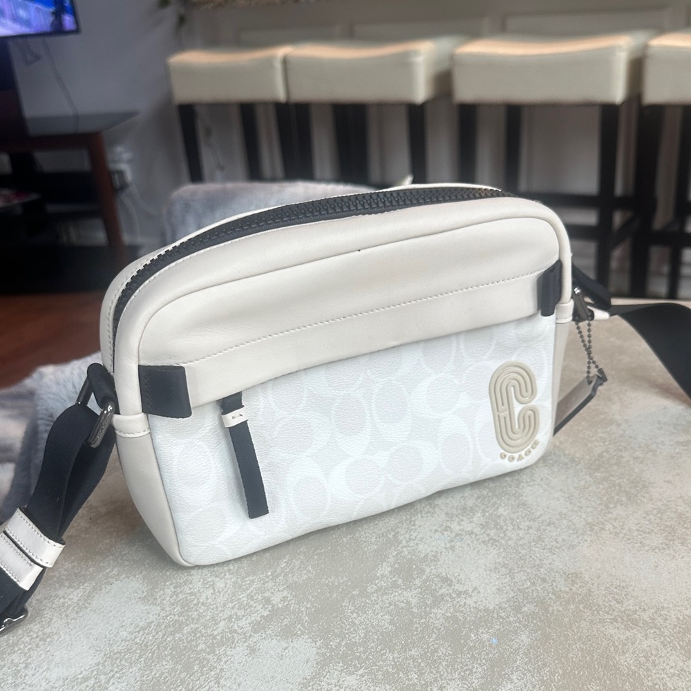 Coach White and Black Crossbody or Shoulder Bag